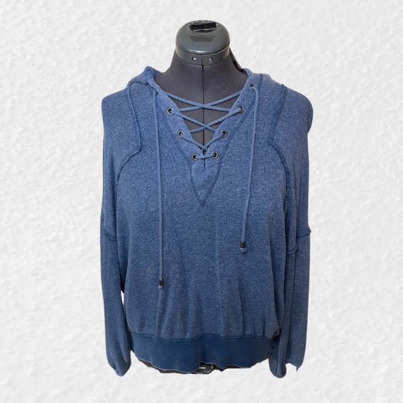 Free People Sweaters - Blue Free People Hoodie Size Small (Fits large)